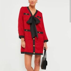 Pomander Place Red Coco Tweed Bow Dress from Tuckernuck